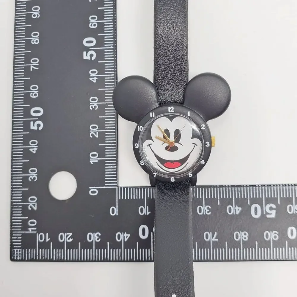 Disney X Lorus VTG Mickey Mouse Black Plastic Face Watch